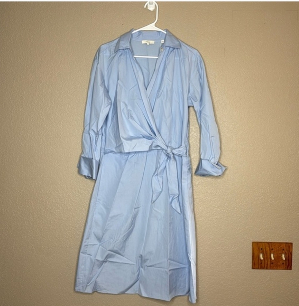 NWT $425 Vince Long-Sleeve Short Wrap Shirtdress Size 8 - Picture 10 of 16